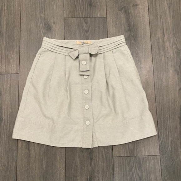 See By Chloe Grey Metallic Pleated Mini Skirt Size 4 - Picture 1 of 8